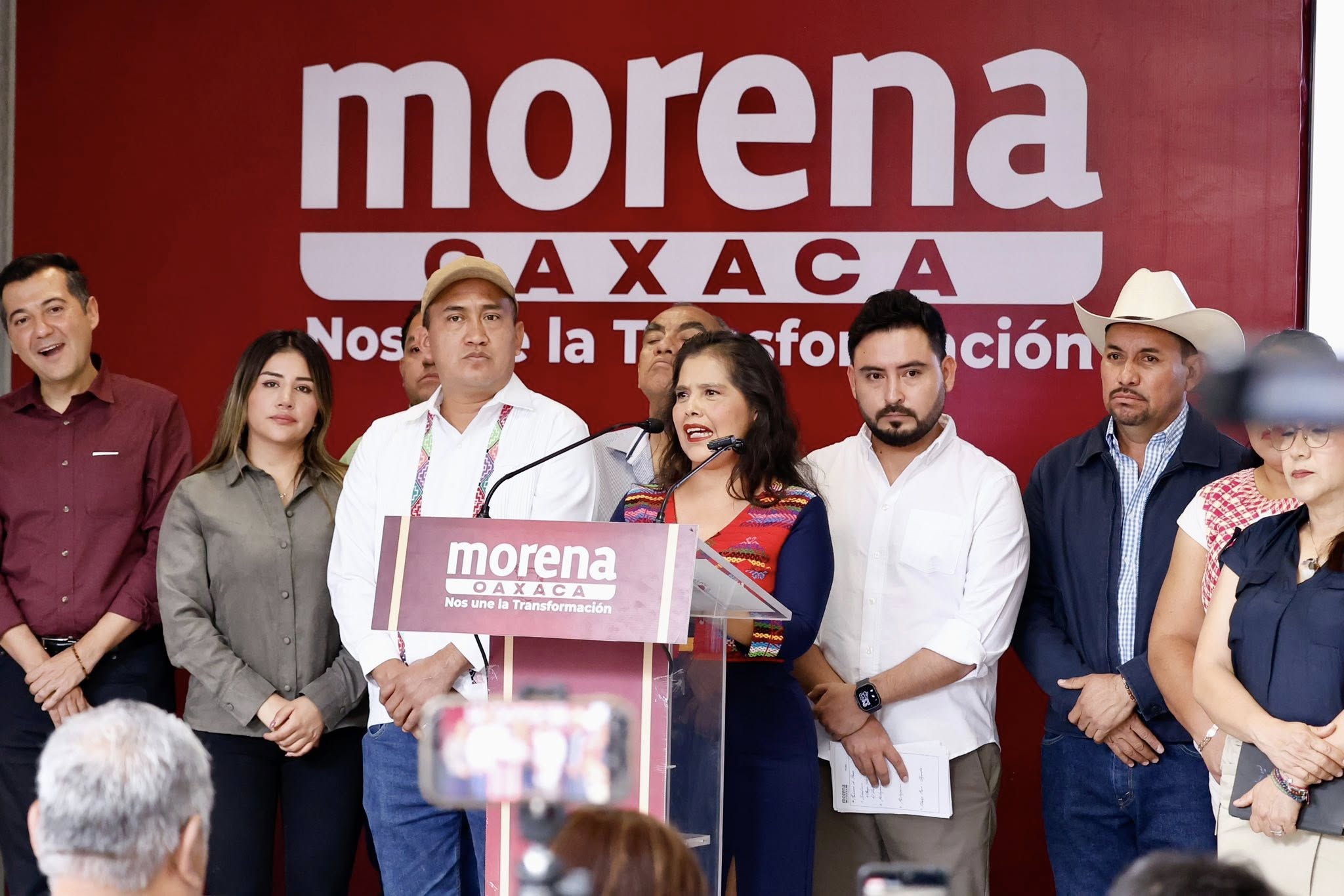 Laura Estrada en evento de Morena Oaxaca